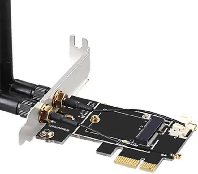 Alt view image 2 of 5 - Card to pciE-1X to NGFF-Ekey PCIE Laptop Pc WIFI WLAN Card Adapter Dual Antenna Adapter Board