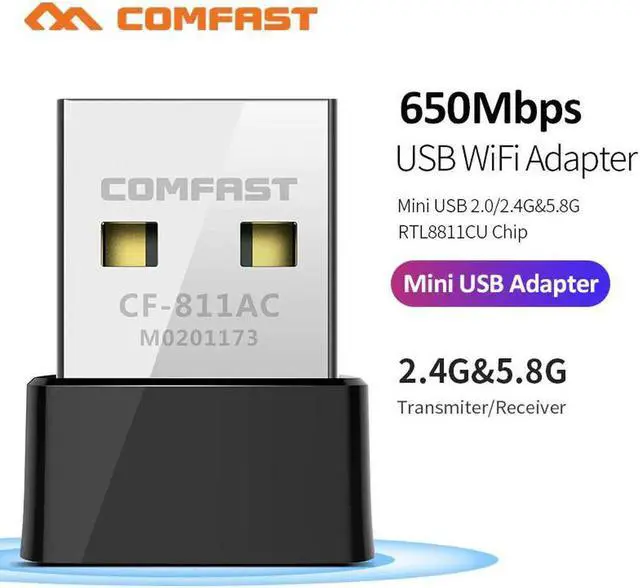 Main image of CF-811AC 650Mbs USB Wireless 2.4G&5G Wifi Adapter High speed Network Card RTL8811 Dual Band 802.11 AC Antenna For Laptop Desktop