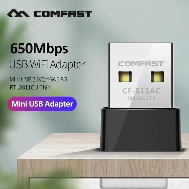 Alt view image 5 of 5 - CF-811AC 650Mbs USB Wireless 2.4G&5G Wifi Adapter High speed Network Card RTL8811 Dual Band 802.11 AC Antenna For Laptop Desktop