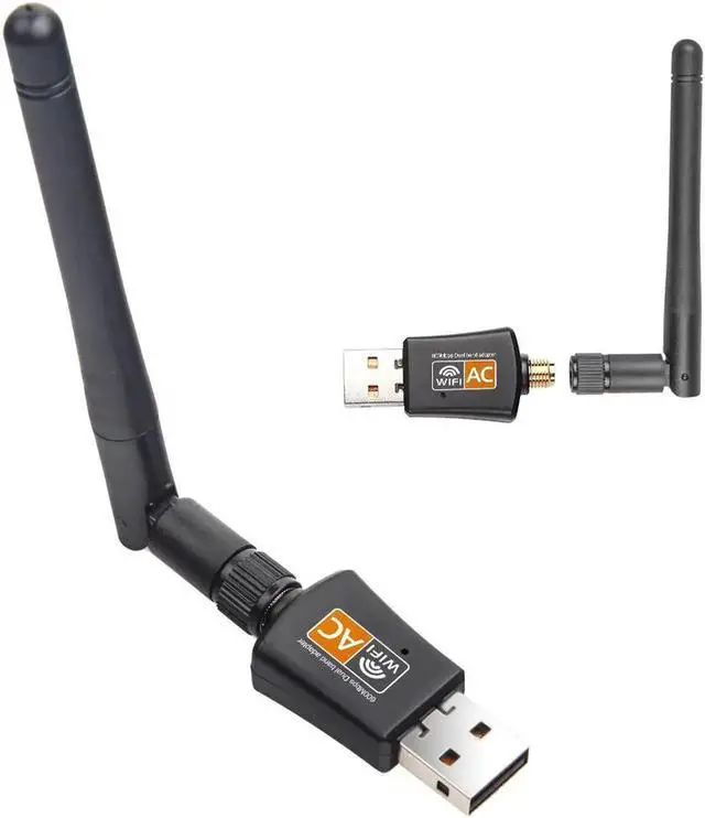 Alt view image 4 of 5 - 802.11AC Dual Band 600Mbps Wireless USB Wifi Adapter Dongle support Windows Mac 2.4GHz/5GHz 2DBi Antenna for desktop laptop PC