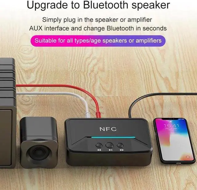 Alt view image 4 of 5 - 5.0 Bluetooth Receiver Smart NFC A2DP RCA AUX 3.5MM Jack Wireless Adapter Suppotr USB Play For CAR Home Speaker Headphone