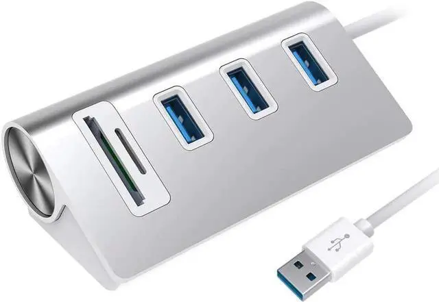 Main image of USB 3.0 Docking Station, Portable Aluminum Hub with 3 USB Ports and SD&TF Card Adapter for iMac, MacBook Air, MacBook Pro, MacBook, Mac Mini, PCs and Laptops, Multi-in-1 Superspeed Combo Hub Dock