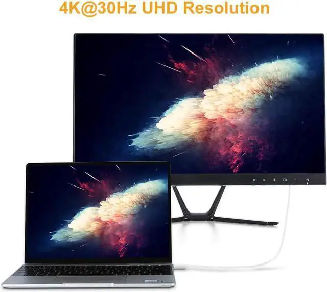Alt view image 2 of 6 - USB C to HDMI Cable 10FT, CableCreation USB Type C to HDMI Cable Adapter 4K, Compatible with MacBook Pro 2020, iPad Pro 2020, Mac Mini, Surface Book 2, XPS 15, Galaxy S20/S10, White