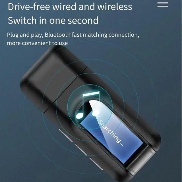Alt view image 4 of 5 - 2 in 1 Bluetooth 5.0 Audio Transmitter Receiver with LCD Display Mini Portable AUX USB Wireless Audio Adapter for TV Car PC