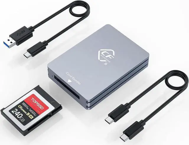 Main image of USB 3.2 Gen 2 CF Express Card Reader, Aluminum Portable CFexpress Card Reader with USB C to USB A/C Cables, Compatible with Windows/Mac OS/Linux/Chrome OS/Android