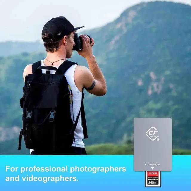 Alt view image 3 of 7 - USB 3.2 Gen 2 CF Express Card Reader, Aluminum Portable CFexpress Card Reader with USB C to USB A/C Cables, Compatible with Windows/Mac OS/Linux/Chrome OS/Android