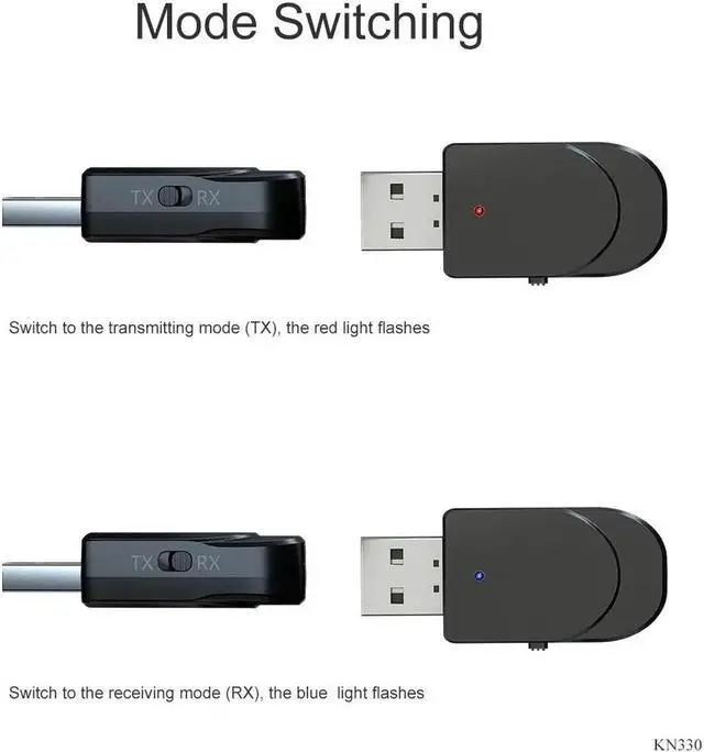 Alt view image 5 of 5 - 3 IN 1 Mini Bluetooth 5.0 Audio Receiver Transmitter 3.5mm Jack AUX USB Stereo Music Wireless Adapter for TV Car PC Headphones