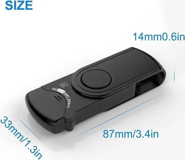 Alt view image 6 of 7 - USB 3.0 Memory Card Reader for SD SDXC SDHC MMC RS-MMC TF Micro SD Micro SDXC Micro SDHC UHS-I USB Card Reader/Writer(5Gbps) 2 Cards Simultaneously SD Card Adapter for Mac/Win/Linux