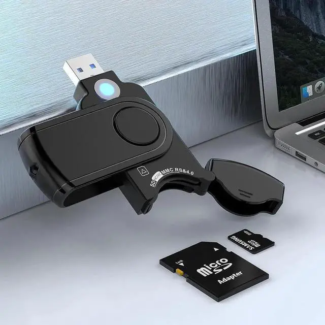 Main image of USB 3.0 Memory Card Reader for SD SDXC SDHC MMC RS-MMC TF Micro SD Micro SDXC Micro SDHC UHS-I USB Card Reader/Writer(5Gbps) 2 Cards Simultaneously SD Card Adapter for Mac/Win/Linux