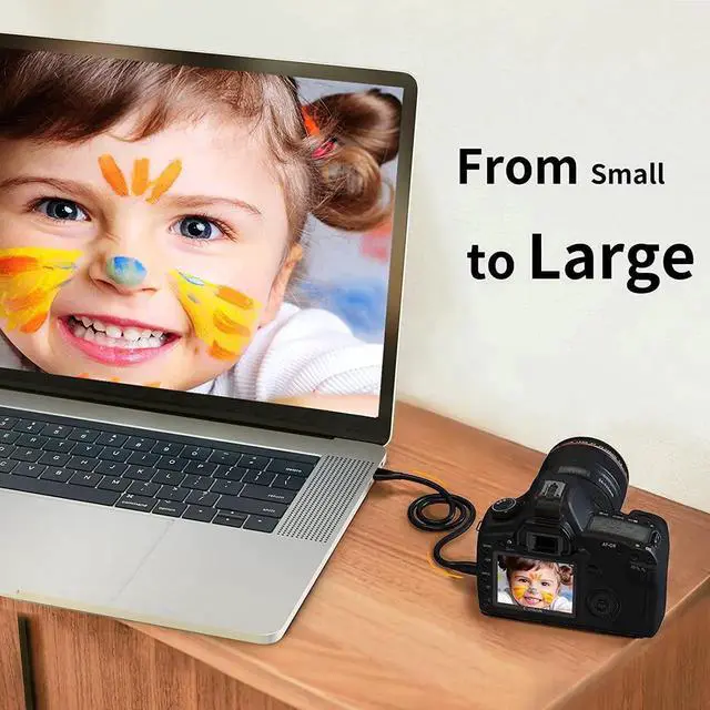 Alt view image 6 of 7 - 4K Micro HDMI to HDMI Cable Adapter, 4K 60Hz Ethernet 3D Audio Return, Compatible with GoPro Hero 8/7/6/5, Raspberry Pi 4, A6000, A6300, Nikon Camera, Lenovo Yoga 3 Pro, Yoga 710, 6ft