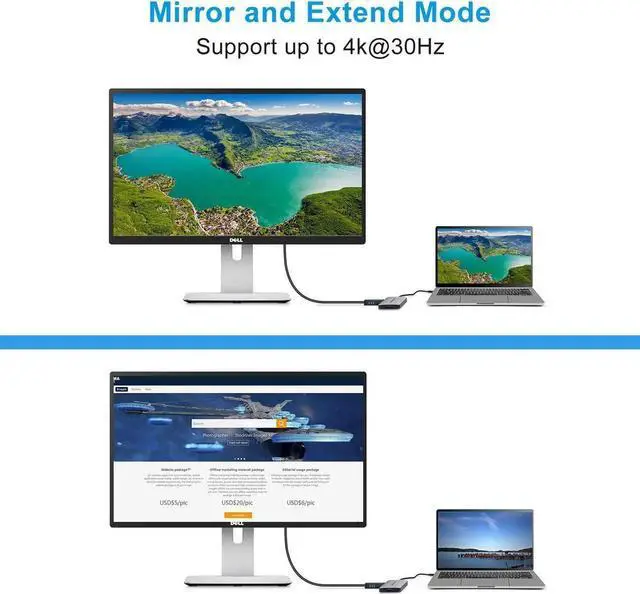 Alt view image 5 of 5 - USB 3.1 Type C to HDMI 4K Adapter with 100W Power Charging+ USB 3.0 3-in-1 Thunderbolt 3 Aluminum Hub, Compatible with MacBook Pro 2019/2018, XPS 13, Yoga 910, Galaxy S10/9 and Dex Supported Cellphone