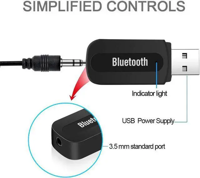 Alt view image 2 of 5 - USB Adapter Bluetooth Adapter Stereo Audio To Speaker Sound Box USB Bluetooth Audio Receiver For IPhone 4/5/6 Plus