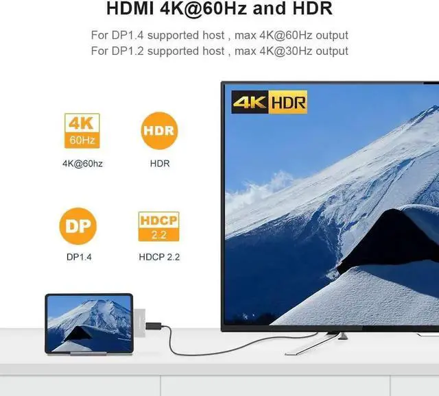 Alt view image 3 of 7 - USB C Hub Adapter for iPad Pro, CableCreation 5 in 1 USB-C Hub with 4K 60Hz HDMI HDR, 2 USB 3.0, 3.5mm Audio and 100W PD, Aluminum USB-C Dock Adapter for New iPad Pro, iPad Air, MacBook Pro and More