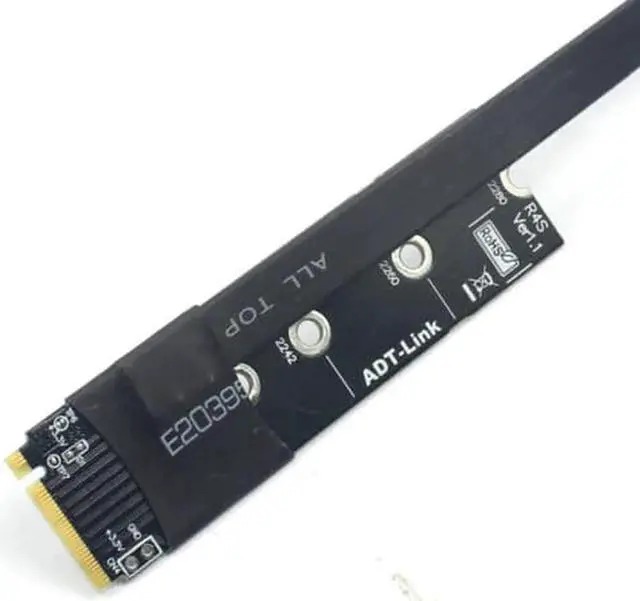 Alt view image 4 of 6 - Graphics Extension cable M.2 to x16 PCIE M2 to PCI Express Adapter cable 45cm Full Speed For PC Mining Bitcoin BTC