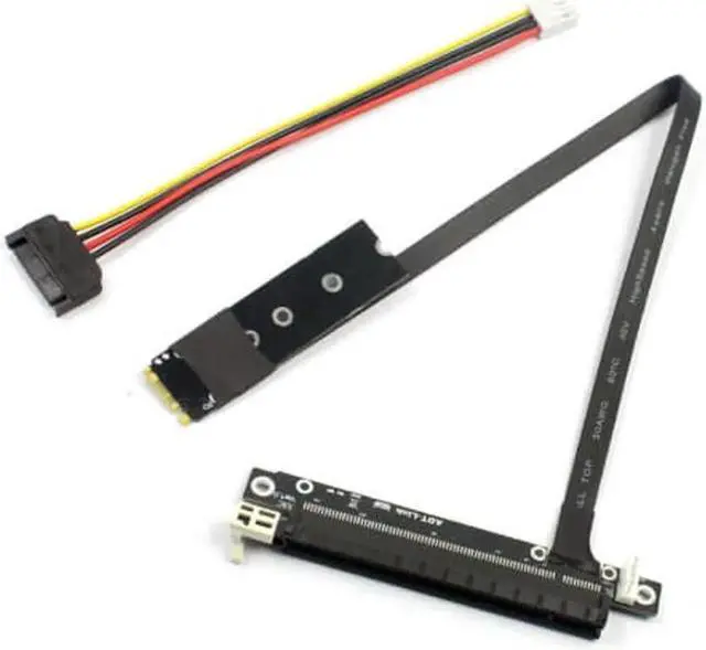 Alt view image 2 of 6 - Graphics Extension cable M.2 to x16 PCIE M2 to PCI Express Adapter cable 45cm Full Speed For PC Mining Bitcoin BTC