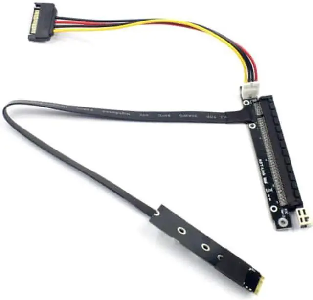 Alt view image 3 of 6 - Graphics Extension cable M.2 to x16 PCIE M2 to PCI Express Adapter cable 45cm Full Speed For PC Mining Bitcoin BTC