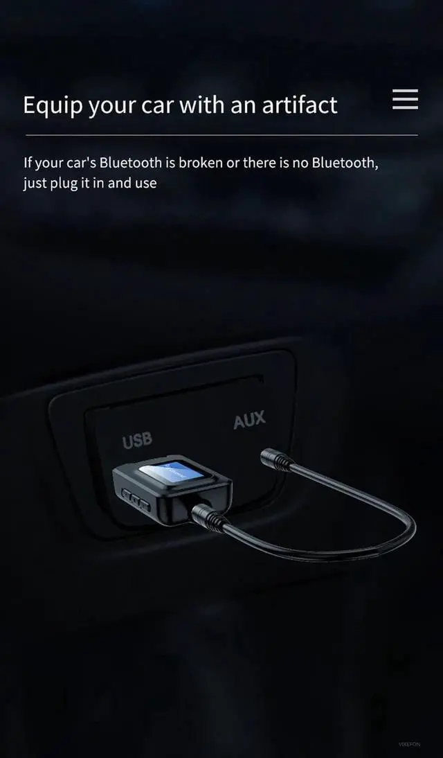 Alt view image 5 of 5 - JAENFONG Bluetooth 5.0 Receiver Transmitter LCD Display 3.5mm AUX USB Dongle Stereo Music Wireless Audio Adapter For PC TV Headphone Car