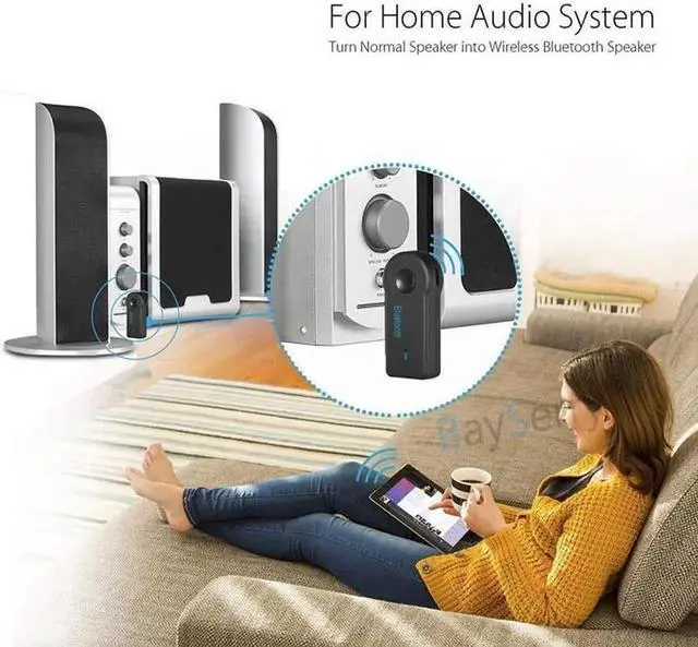 Alt view image 3 of 5 - Adapter 3.5mm Wireless Car Bluetooth Adapter AUX Audio MP3 Bluetooth Receiver Car Kit Wireless Handsfree Speaker
