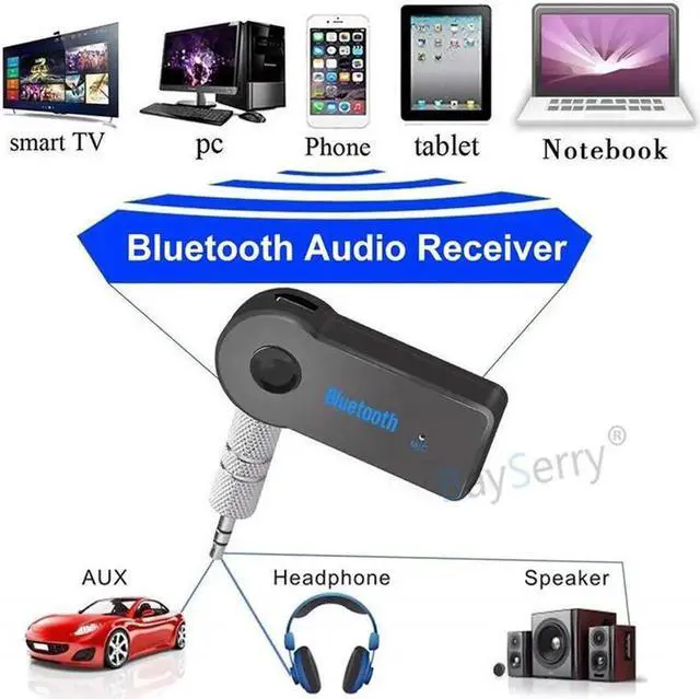 Alt view image 4 of 5 - Adapter 3.5mm Wireless Car Bluetooth Adapter AUX Audio MP3 Bluetooth Receiver Car Kit Wireless Handsfree Speaker