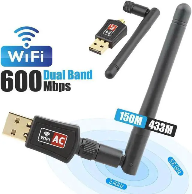 Main image of JAENFONG WiFi Adapter AC600M Dual Band 5G/2.4GHz Wireless USB Adapter Network Card Wifi Receiver USB Ethernet LAN Adapter for PC