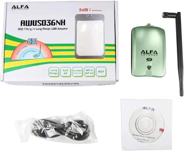 Main image of JAENFONG 3070L chipset 2000mW high power wireless network card 150Mbps wireless USB adapter with 5db antenna ALFA AWUS036NH