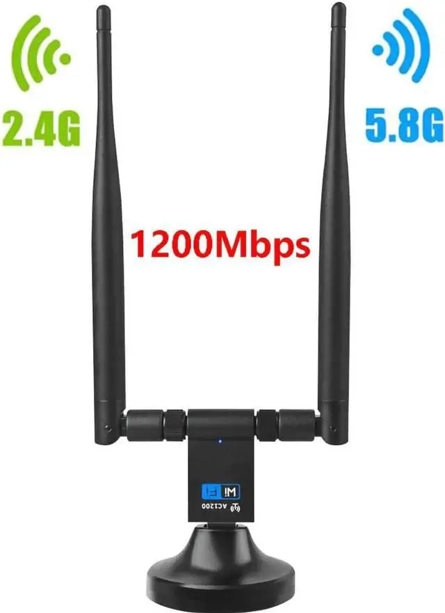Alt view image 2 of 5 - JAENFONG 1200Mbps Wireless WiFi Adapter RTL8812 2.4G 5G USB3.0 WiFi Dongle 802.11ac Network Adapter Support Windows XP/10/8/8.1/7/Vista/2