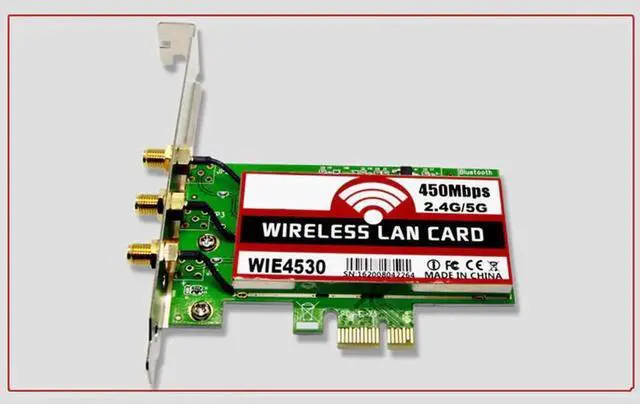 Alt view image 5 of 5 - 802.11 B/g/n 450Mbps Wireless WiFi PCI-Express Adapter Desktop Card For 5300 Compatible Slot PCI-E X1/X4/X8/X16