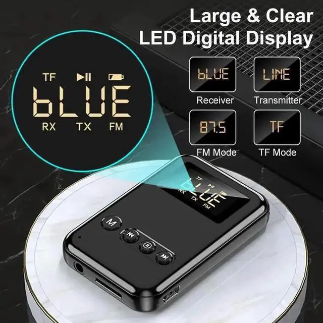 Alt view image 3 of 5 - JAENFONG 9 IN 1 bluetooth 5.0 Audio Transmitter Receiver Stereo Music Wireless Adapter 3.5mm AUX Jack FM Transmitter for Car TV MP3 PC
