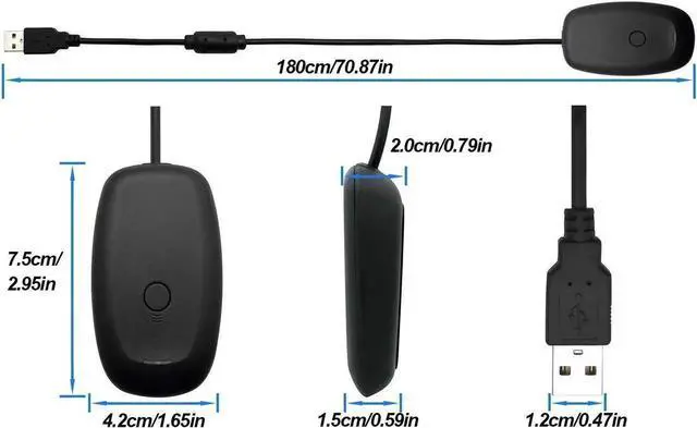 Alt view image 3 of 5 - JAENFONG USB Wireless Controller Gamepad PC Computer Laptop Gaming Receiver Adapter for XBOX 360 Xbox360 X-360 Game Accessories