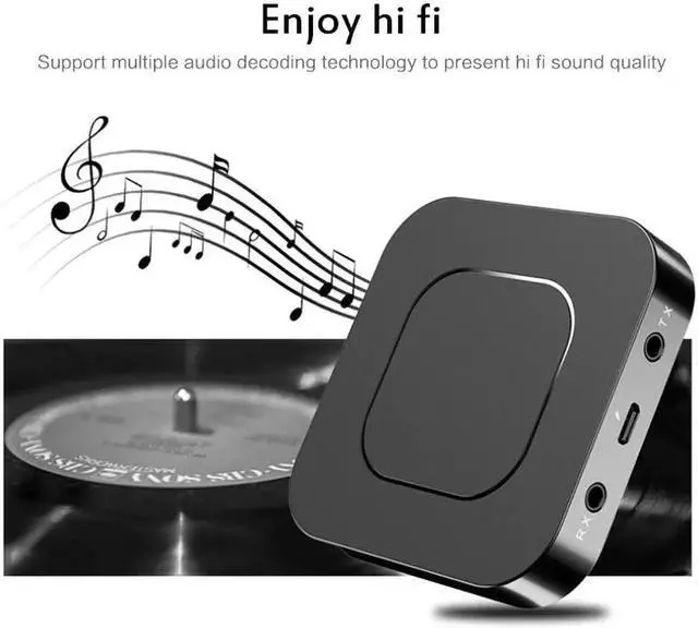 Main image of JAENFONG 5.0 Transmitter Receiver APTX HD LL Bt Audio Music Wireless USB Adapter 3.5mm 3.5 AUX Jack/SPDIF/RCA for TV PC