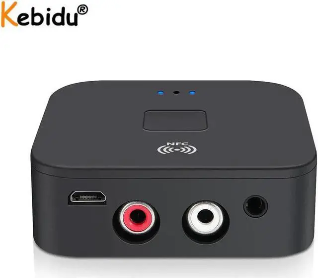 Alt view image 3 of 5 - JAENFONG NFC Bluetooth 5.0 Receiver 3.5mm AUX Support NFC RCA HiFi Wireless Adapter Stream Music on 2 Speakers Simutaneously