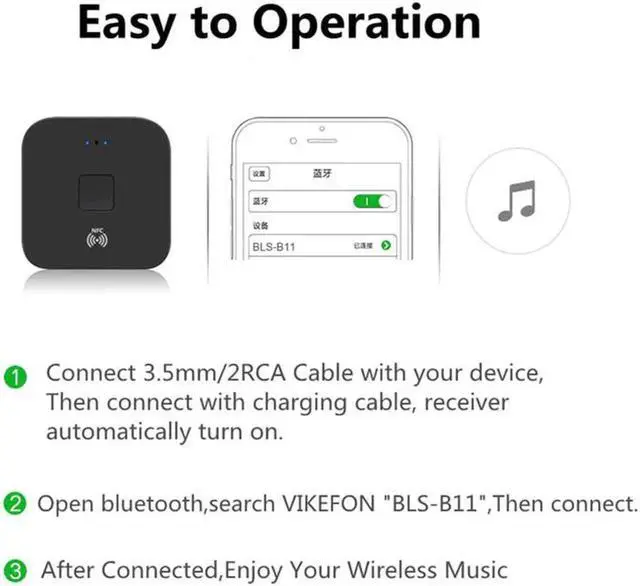 Alt view image 2 of 4 - JAENFONG 5.0 RCA Audio Receiver APTX LL 3.5mm 3.5 AUX Jack Music Wireless Adapter With Mic NFC For Car TV Speakers Auto ON/OFF