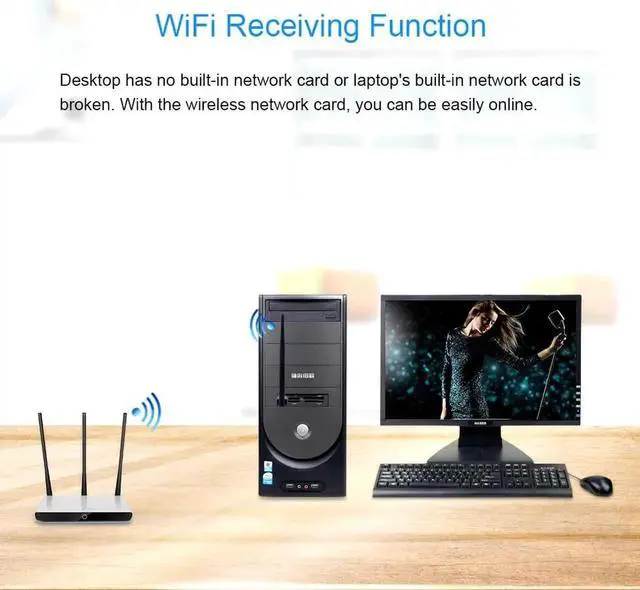 Alt view image 4 of 5 - JAENFONG 150Mbps Mini USB WiFi Adapter Ralink MT7601 Wireless Network Card 2.4G Antenna PC LAN Wi Fi Wi-Fi Receiver 802.11 b/g/n