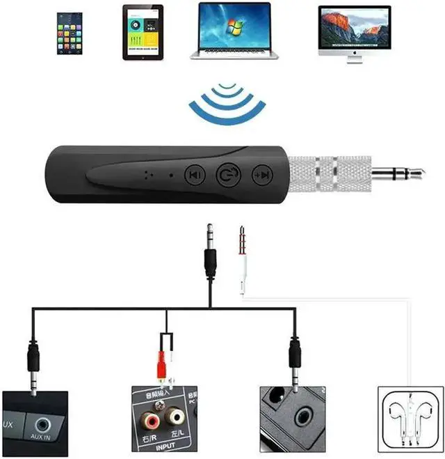 Alt view image 3 of 5 - JAENFONG 4.1 Receiver 3.5mm Jack Aux Audio Receiver Adapter For Phone Headphone Wireless Music MP3 Car Kit Adapter