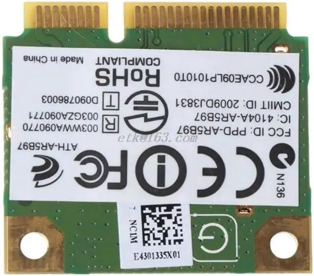 Alt view image 4 of 5 - JAENFONG For Atheros AR9287 AR5B97 Wireless Adapter 300 Mbps 802.11 b/g/n Mini Half PCI-E Wifi Card Converter