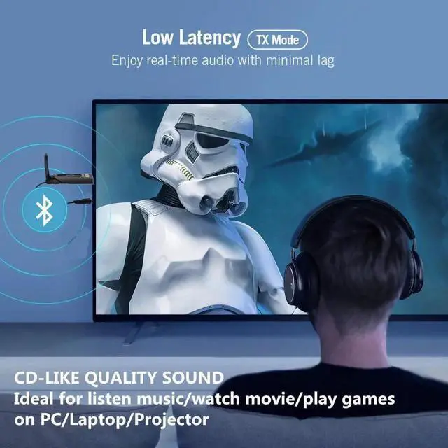 Alt view image 5 of 5 - JAENFONG 3.5mm 3.5 AUX Jack RCA USB Bluetooth 5.0 Audio Transmitter For TV PC PS4 Driver- Apt-x Aptx Low Latency Wireless Adapter New