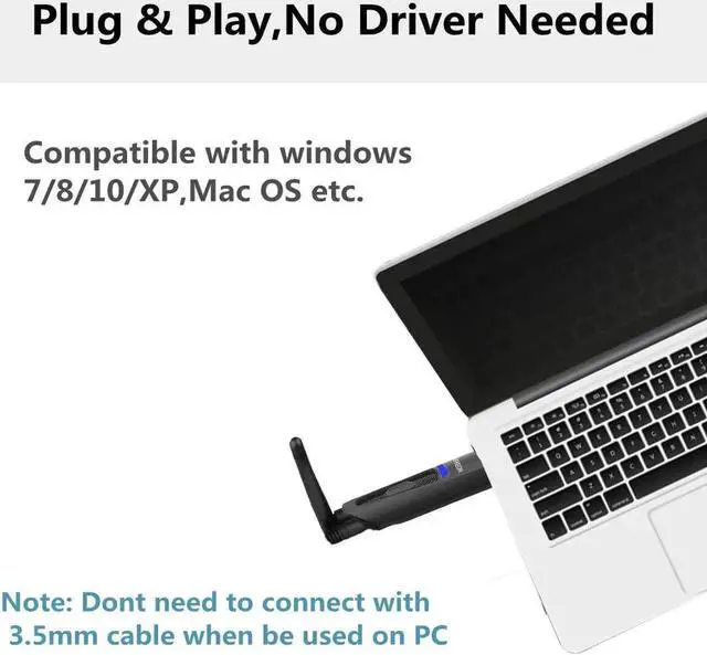 Alt view image 2 of 5 - JAENFONG 3.5mm 3.5 AUX Jack RCA USB Bluetooth 5.0 Audio Transmitter For TV PC PS4 Driver- Apt-x Aptx Low Latency Wireless Adapter New