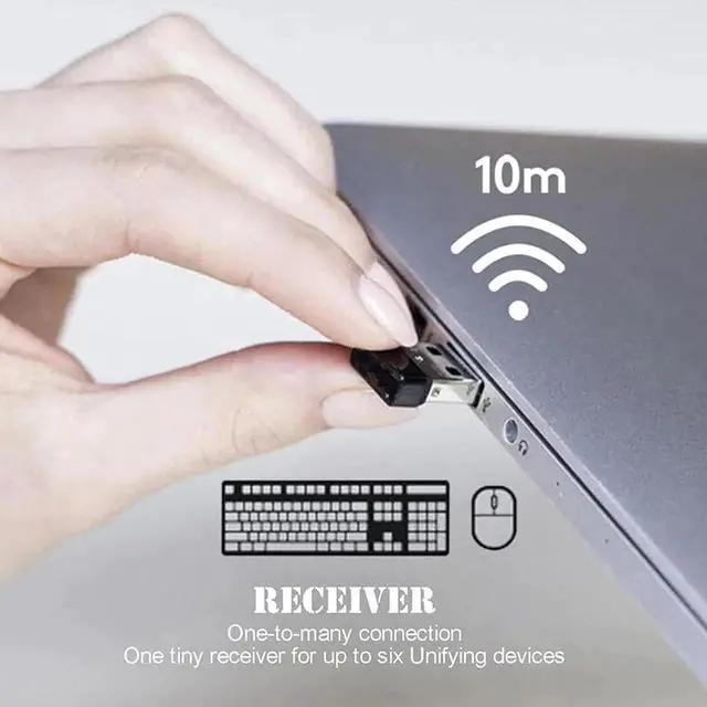 Alt view image 5 of 5 - JAENFONG Dongle Receiver Unifying USB Adapter for Mouse Keyboard Connect 6 Device for MX M905 M950 M505 M510 M525 ECT