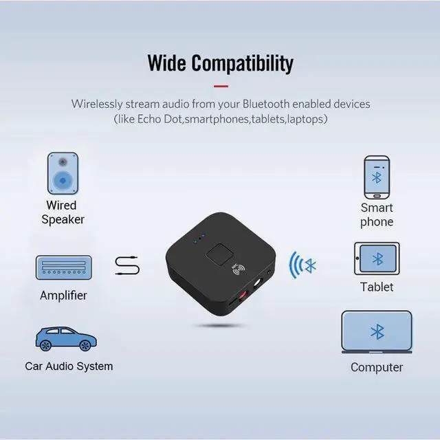 Alt view image 3 of 5 - JAENFONG Bluetooth 5.0 4.2 Audio Receiver aptX LL RCA NFC 3.5mm Jack Aux Audio Adapter For Car computer wire speaker Home Stereo