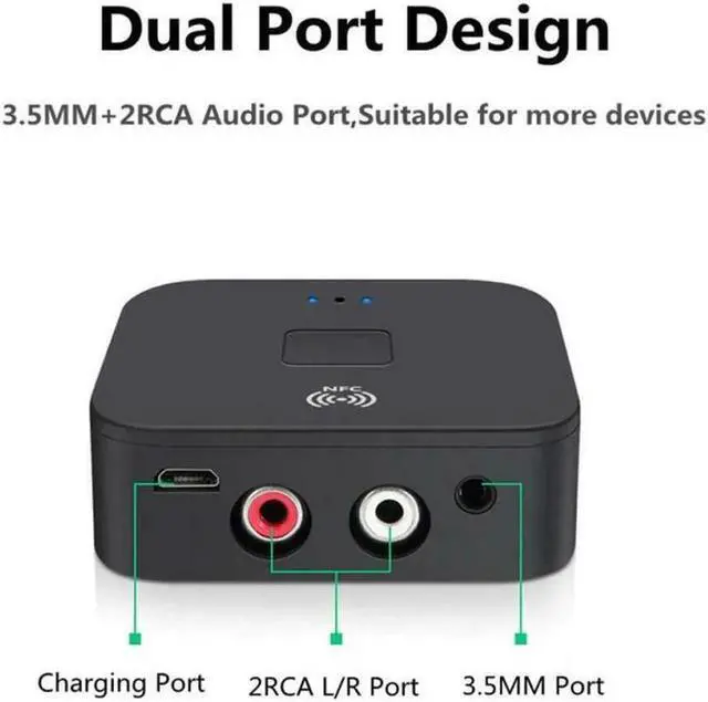 Main image of JAENFONG Bluetooth 5.0 4.2 Audio Receiver aptX LL RCA NFC 3.5mm Jack Aux Audio Adapter For Car computer wire speaker Home Stereo