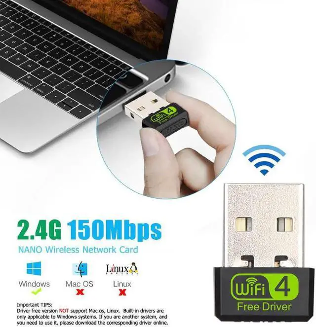Alt view image 2 of 5 - JAENFONG 150Mbps Driver USB Wireless Adapter WiFi Receiver Dongle Network Card for Desktop PC Laptop Computer Windows