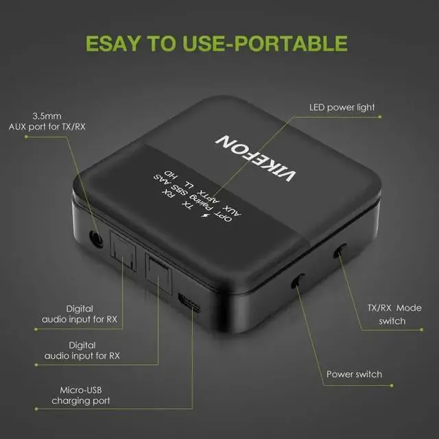 Alt view image 5 of 5 - JAENFONG  AptX HD Low Latency Bluetooth 5.0 Audio Transmitter Receiver CSR8675 TV PC Wireless Adapter USB Dongle RCA SPDIF 3.5mm Aux Jack