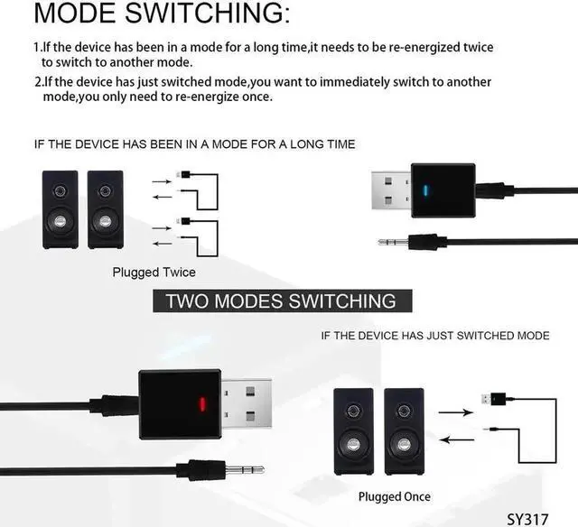 Alt view image 3 of 5 - JAENFONG Bluetooth 5.0 Receiver Transmitter Mini Stereo Bluetooth AUX RCA USB 3.5mm Jack Audio For TV PC Car Kit Wireless Adapter