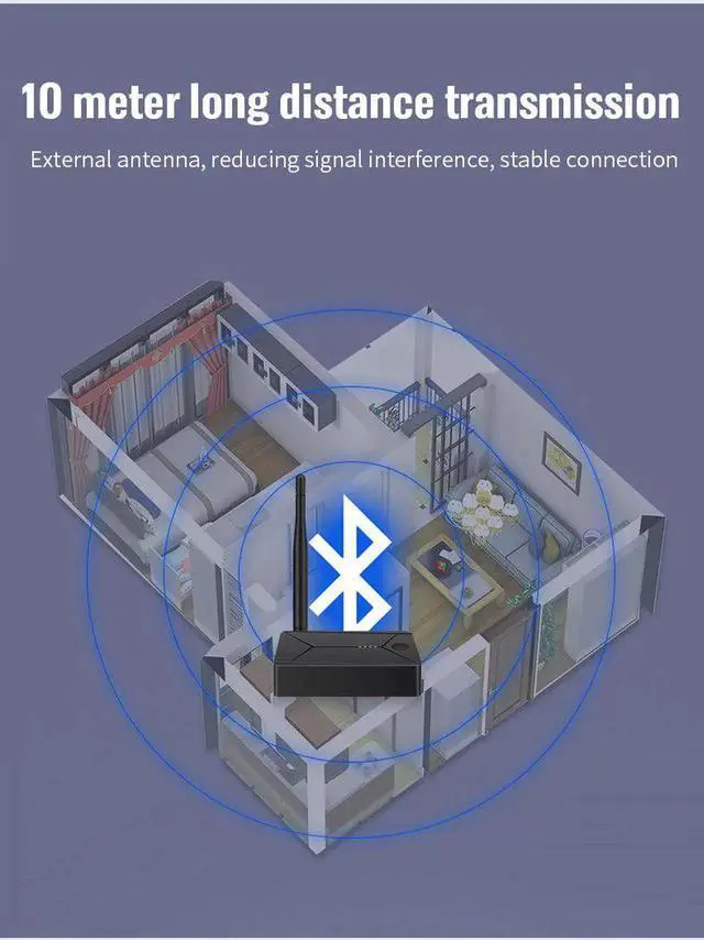 Alt view image 3 of 5 - JAENFONG Optical Fiber Bluetooth Adapter 3.5Mm Aux Stereo Hifi Wireless Bluetooth 5.0 Audio Transmitter For Tv Pc Headset