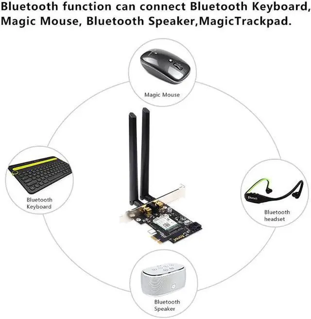 Alt view image 4 of 5 - JAENFONG Wireless Wifi PCI-E Adapter AX200 NGFF M.2 Wi-Fi Dual Band 2400Mbps Bluetooth 5.1 Card 802.11ac/ax Windows 10