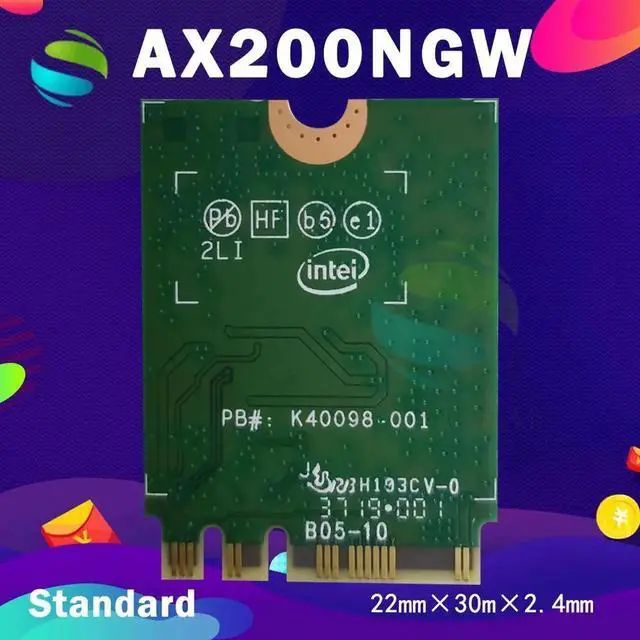 Alt view image 3 of 5 - JAENFONG Wireless Dual Band 2400Mbps Bluetooth 5.0 NGFF M.2 Wifi Adapter For AX200 Wi-Fi Card 802.11ac/ax Windows 10