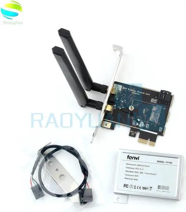 Alt view image 2 of 5 - JAENFONG Wireless Dual Band 2400Mbps Bluetooth 5.0 NGFF M.2 Wifi Adapter For AX200 Wi-Fi Card 802.11ac/ax Windows 10