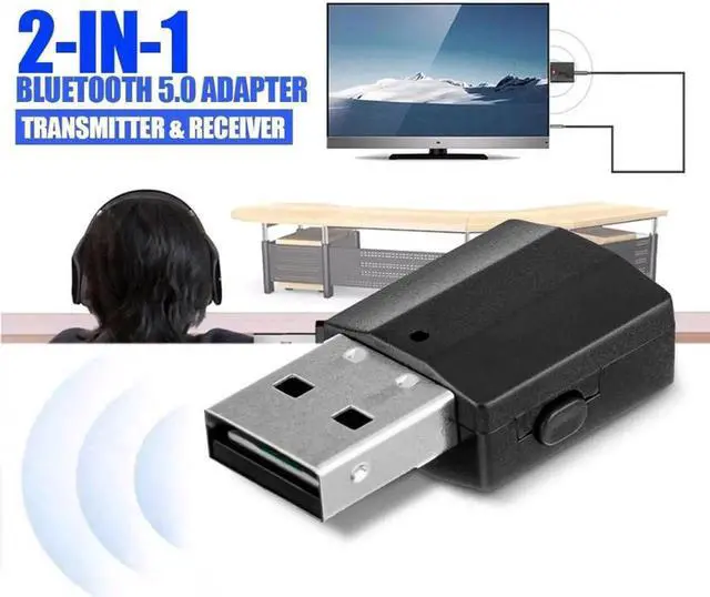 Alt view image 5 of 5 - JAENFONG V5.0 USB Wireless Receiver Transmitters Audio Music Stereo adapter Dongle for TV PC Speaker Headphone