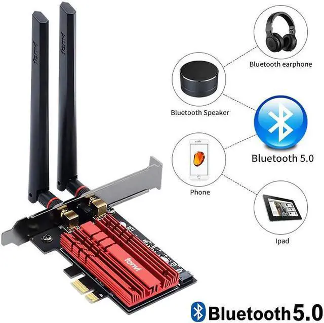 Alt view image 2 of 5 - JAENFONG Dual Band 2.4Gbps WiFi 6 AX200 Gigabit Network Card Pcie Wifi Bluetooth 5.0 Wireless Adapter For Pc Desktop Windows 10