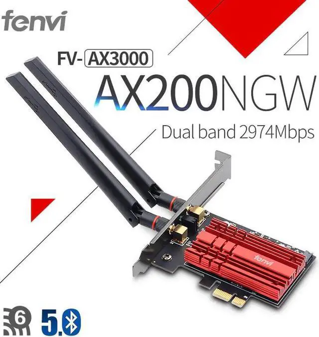 Main image of JAENFONG 3000Mbps Wifi 6 Dual Band Desktop PCIe WiFi Adapter AX200 Wi-fi Card 802.11ax 2.4G/5Ghz Bluetooth 5.0 PCI Express Wireless